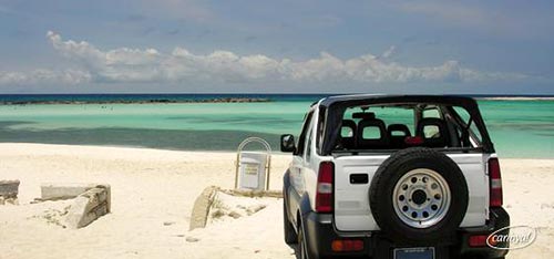 rental car at beach